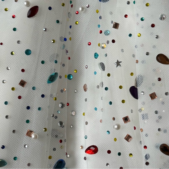 Lola + the Boys Girls Rainbow Crystal Gem Dress - Size 4 - Picture 11 of 16